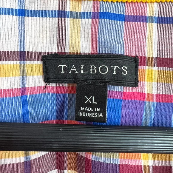 Talbots Womens Sz XL Vibrant Plaid Long Sleeve Blouse Shirt Top Business Formal - Picture 2 of 8